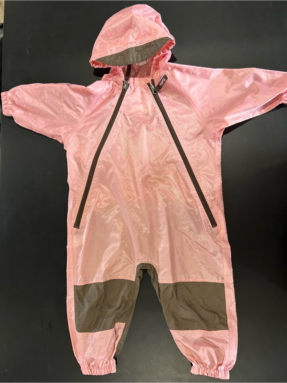 Tuffo Pink Hooded Kids Shell One Piece Rain Suit
